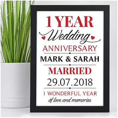 £15.95 • Buy Daughter And Son In Law Anniversary Gifts Personalised 1st Wedding Paper Present