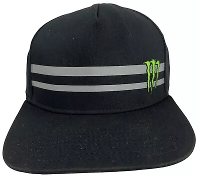 Monster Energy Drink Hat Cap Snap Back Adjustable Black Gray 2 Stripe CYOD • $16.99