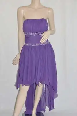 Mini Dress Chiffon Cocktail Purple Size 2 38 - 40 S - M Mullet • $78.27
