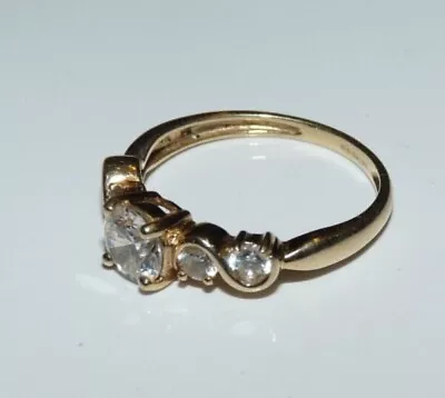 QVC 14ct Gold Diamonique Cubic Zircon Ring  Hallmarked  Size: O Weight: 2.9 Gram • £250