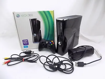 Boxed Xbox 360 Slim Black Wi-Fi Console 250GB With Controller And Cables - Te... • $209