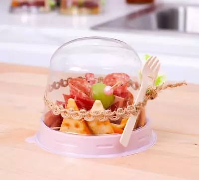 Pink Charcuterie Dome Containers With Mini Wooden Forks For Food Favor Dessert • $14