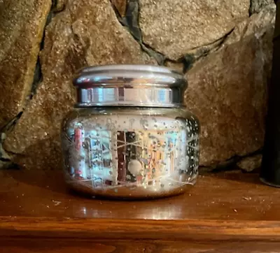 *EMPTY JAR* Anthropologie Candle Capri Silver Mercury Glass Candle Holder • $9.95