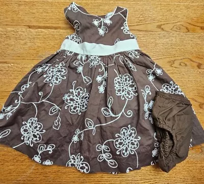 Maggie & Zoe Baby Girls Size 12 Months 2 Pc Dress Embroidered 2 Under Layers • $13.92