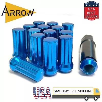 24x Blue 2  M14x1.5 Spline Tuner Lug Nuts And Key Fit Ford F150 & Lincoln • $23.91