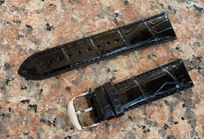 22mm Black Alligator Crocodile Grain Genuine Leather Invicta Watch Band Strap • $8.95