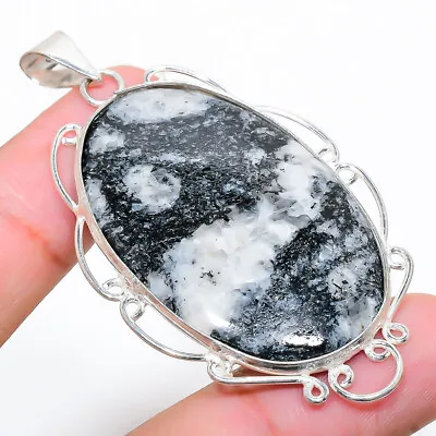 Black Seraphinite Gemstone Handmade 925 Sterling Silver Jewelry Pendant 2.48  • $12