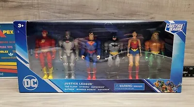 $16.98 • Buy DC JUSTICE LEAGUE 6 Figure Set, The Flash Batman Superman Aquaman Cyborg WW NIB