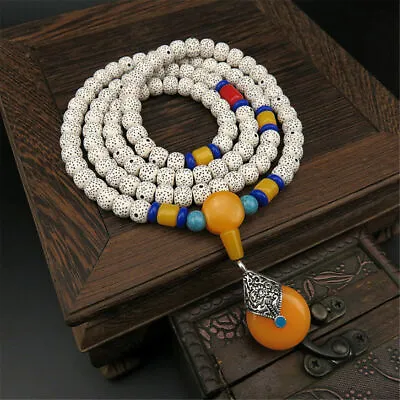 2PCS 108 Prayer Tibetan Buddhist Bodhi Beads Mala Bless Bracelet Necklace • $10.85