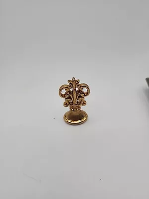 Vintage Wax Seal Stamp Gold Tone Flower Design • $15.99