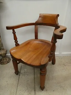 Antique Tasmanian Blackwood Saddle Seat Armchair Office Desk Captains Chair • $595