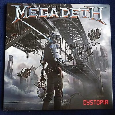MEGADETH Dystopia LP Signed By Dave Mustaine (ex- Metallica) Autographs Album • £141.73