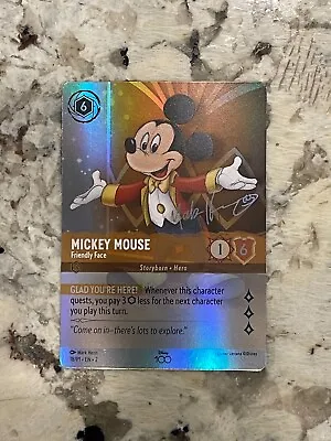 Lorcana Disney 100 Mickey Mouse Friendly Face 18/P1 Promo Foil • $11.99