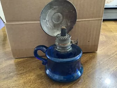 Antique Cobalt Blue Little Buttercup Oil Lamp Lantern • $39.99