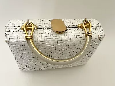 Vintage Rodo Italy Woven Straw Basket Bag Purse Handbag White Rare Estate Piece • $98