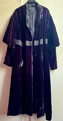 Stunning Vintage 100% Silk Velvet Leg O Mutton Sleeves Lined Maxi Opera Coat M • £255