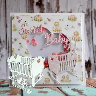 Baby Crib Metal Cutting Dies DIY Stamps Die Cut Embossing Card Making Stencil  • £2.95