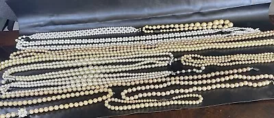 Lot Of Vintage Faux Pearl Mixed Jewelry Necklaces Chokers • $9.99