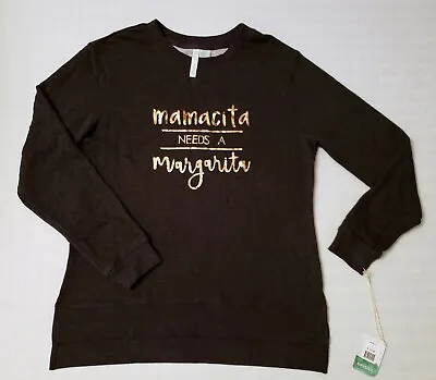 Brisas Sweatshirt Womens L 22X29 French Terry  MAMACITA NEEDS A MARGARITA  *W • $14.95