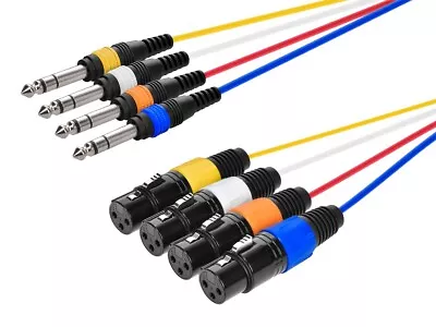 Monoprice 4-Channel TRS Male To XLR Female Snake Cable Cord - 10ft - Black • $21.76