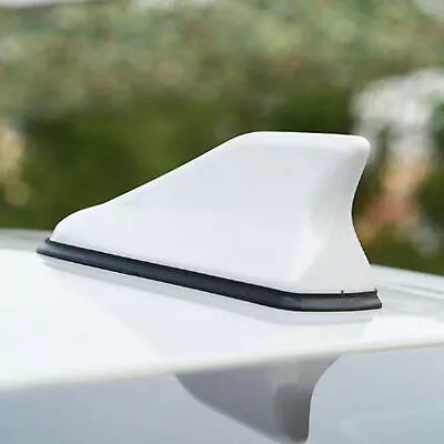 White Shark Fin Roof Antenna Aerial FM/AM Radio Signal Car Trim Universal Cover • $16.68