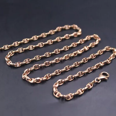Pure Real 18K Rose Gold Necklace For Women Men 3.5mm Anchor Chain 20inch Au750 • $1584.99