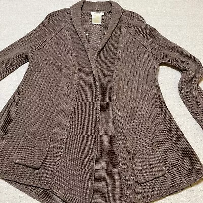 Matty M Knit Sweater Top Outer Jacket Womens Small Brown Long Sleeve Top B5 • $14.99