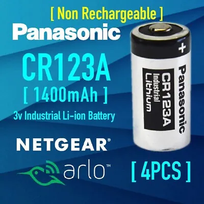 4xPanasonic 3V CR123A Li-ion Battery CR123 DL123A EL123A For Netgear Arlo Camera • $15.49
