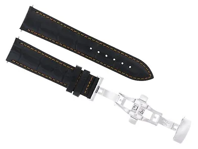 20mm Leather Band Strap Deployment Clasp For Vacheron Constantin Watch Black Os • $29.95