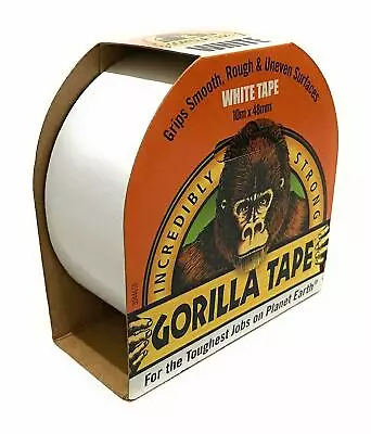 Gorilla Tape White 10m X 48mm Roll Heavy Duty Waterproof Strong Duct Gaffer Tape • £9.43