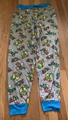 Mens Small Super Mario Pajama Pants Yoshi Cuffed Ankle Cotton/Poly Elastic Waist • $9.99