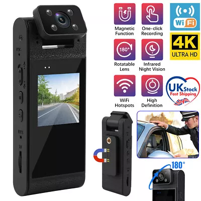 4K 2K 1080P Police Body Camera With Audio Night Vision Dash Camera Body Worn Cam • £32.99