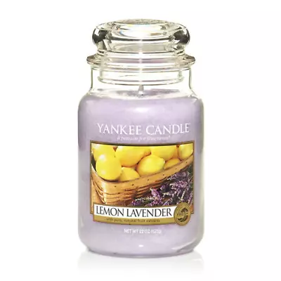 Yankee Scented Candle In Lemon Lavender - Large Jar 623g  - Prompt UK Dispatch • £24.99