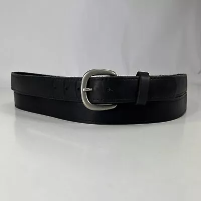 Guy's Big & Tall Black Genuine Top Grain Leather Work Belt - Men's Size 68 • $14.40