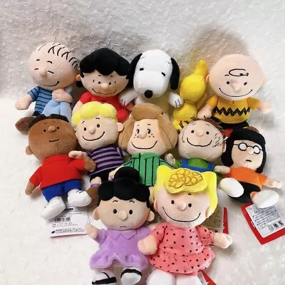 F/S PEANUTS Snoopy Friends Bean Doll  Plush Charlie Lucy Linus Sally Set Of 12 • $299.99