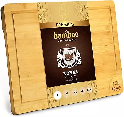 Small Bamboo Wood Cutting Board For Kitchen With Handles & Juice Groove 12x8 In • $16.97