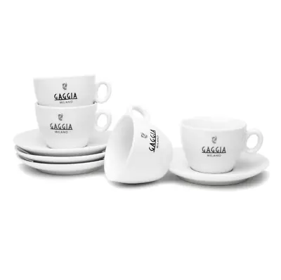 Gaggia Cappuccino Coffee Latte Cups And Saucers Set Of 4 In Gift Box • £29.95