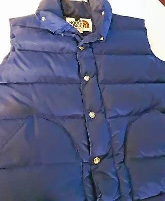 Vintage North Face Navy Blue Down Vest Men's Medium • $75