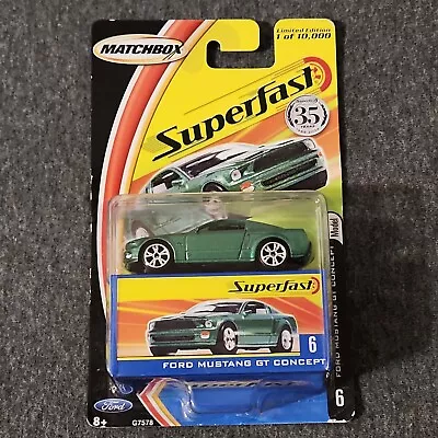 Matchbox 2004 SuperFast Series #6 Ford Mustang GT Concept Mtflk Green 1/10000 • $14.74