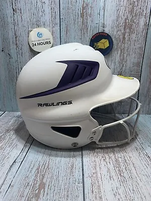 Rawlings Softball Batting Helmet White And Purple Size 6 1/2” - 7 1/2” • $15