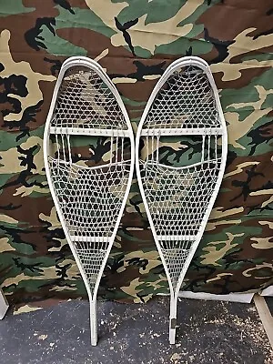 Vintage US Military Cable Snow Shoes 46  Long Magnesium  No Bindings • $59.99