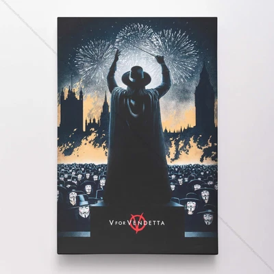 $33.30 • Buy V For Vendetta Poster Canvas Movie Vintage Art Print #0001