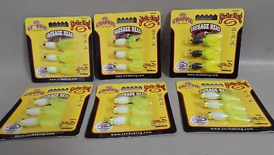 Lot 6 Packs Strike King Mr Crappie Sausage Head 1/16 Oz Jighead Fishing Hooks • $19.95