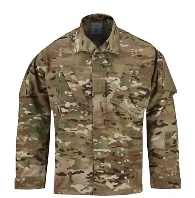 US ARMY OCP MultiCam Combat Uniform Top LRG REG Insect Shield Full Zip Coat NWT • $30