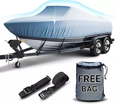 Heavy Duty 600D Oxford Waterproof Boat Cover Universal Fit V-Hull Tri-Hull • $143.29