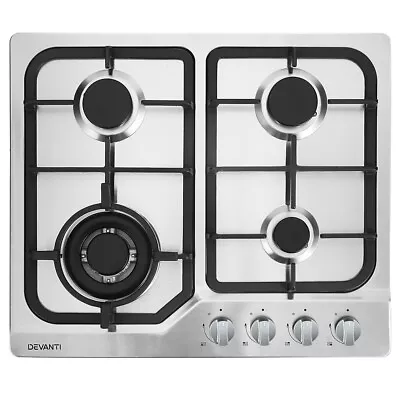 4 Burner Gas Cooktop Stainless Steel Kitchen Stove W/ LPG Conversion Kit Silver • $230.95