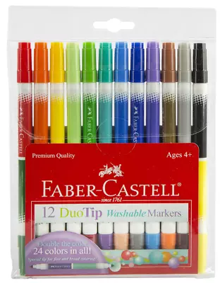 Faber-Castell Duotip Washable Markers - 12 Markers 24 Colors • $19.99