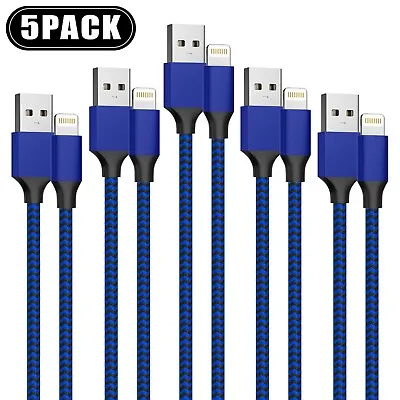 5 Pack 10FT 6FT 3FT Charger For IPhone 14 13 12 11 X 8 Plus Cable Cord Charging • $7.99