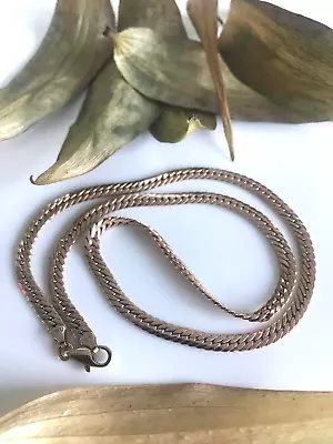 £325 • Buy ITALIAN Unisex 9Ct Solid Rose Gold HERRINGBONE Necklace 7.5Gms, 4mm, 41.5cm