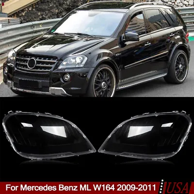 For Mercedes Benz W164 ML350 2009-2011 LH RH Headlight Headlamp Lens Lampshade • $78.84